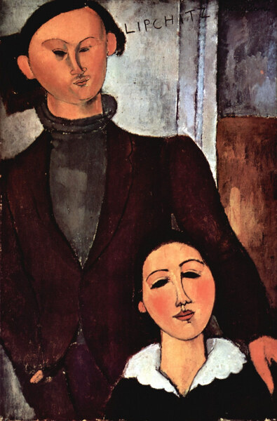 Modigliani - Portrait of the married couple Lipchitz by Modigliani
